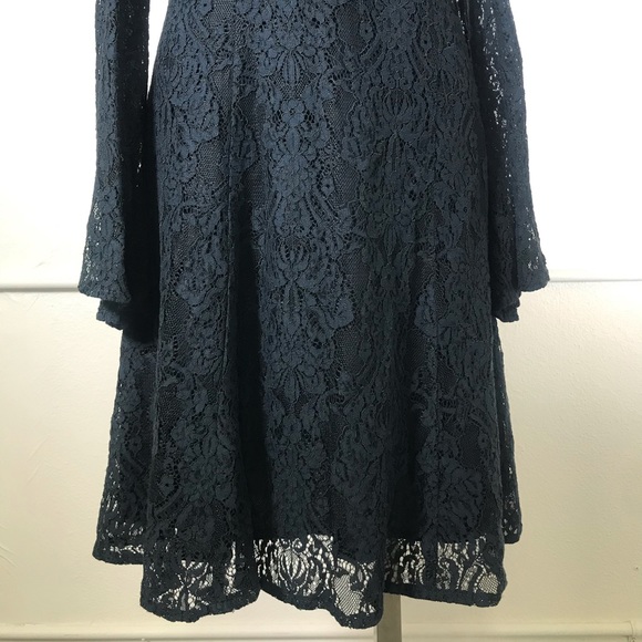 Lush Cold Shoulder Floral Lace Dress - Picture 3 of 8